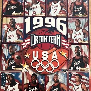 Olympics 1996 Dream Team USA Basketball NBA Poster Shaquille O'Neal vintage
